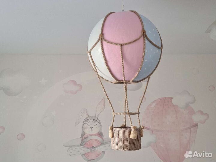 Воздушный шар декор для дома с корзиной