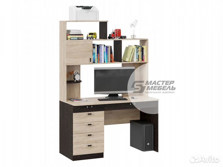 Стол письменный / компьютерный с ящиками и полками