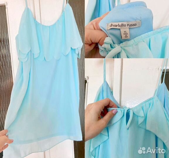 Платья голубые разные