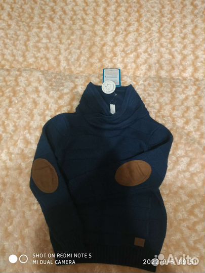 Свитер для мальчика р 110+ шапка+снуд