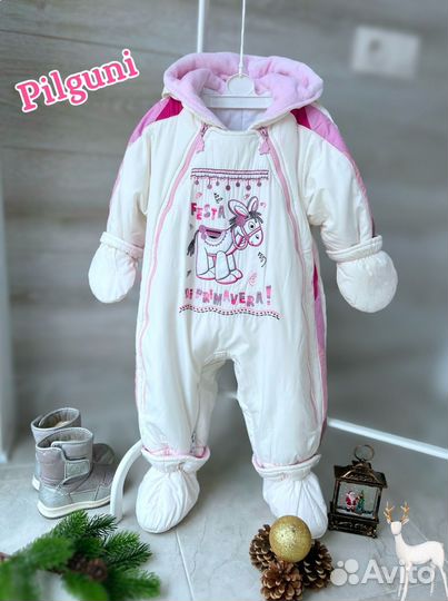Зимний комбинезон для девочки 74 80 Pilguni