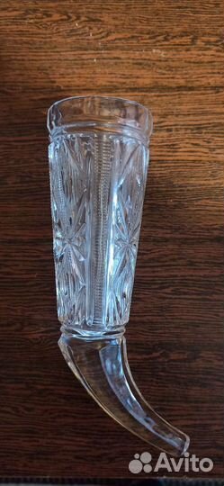 Бокал рог хрустальный