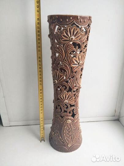 Высокая прорезная ваза,славянская керамика,красава