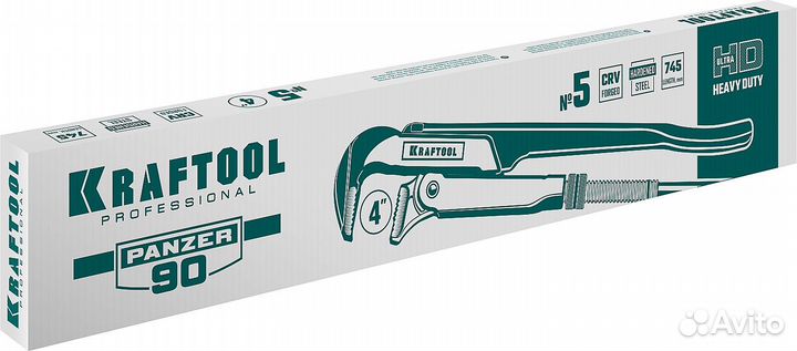 Ключ трубный Kraftool Panzer-90 №5 2734-40 z02 прямые губки