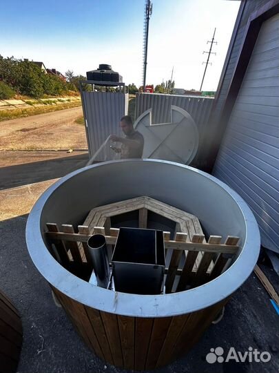 Купель с погружной печью. Банный чан
