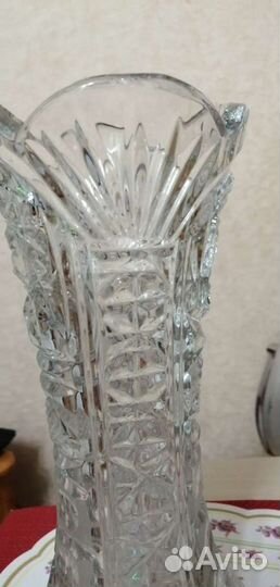 Хрустальная ваза высокая 32 см