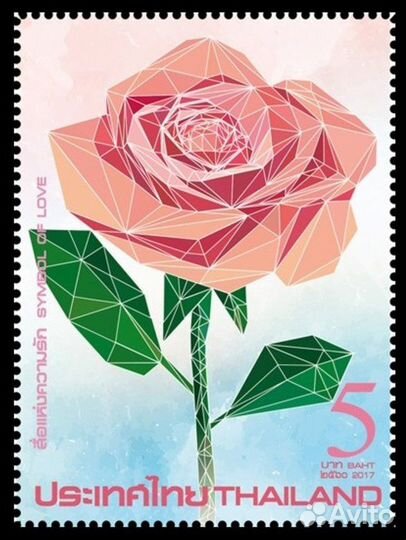 Розы. Почтовые марки. Цветы Флора Таиланд