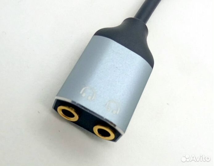 Переходник с Type-C на 2*3.5мм miniJack