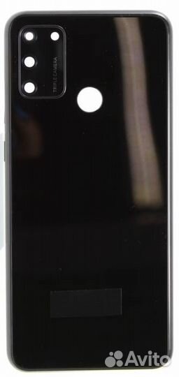 Задняя крышка для Honor 9A (черная (со стеклом кам