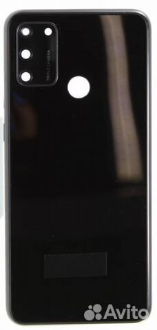 Задняя крышка для Honor 9A (черная (со стеклом кам