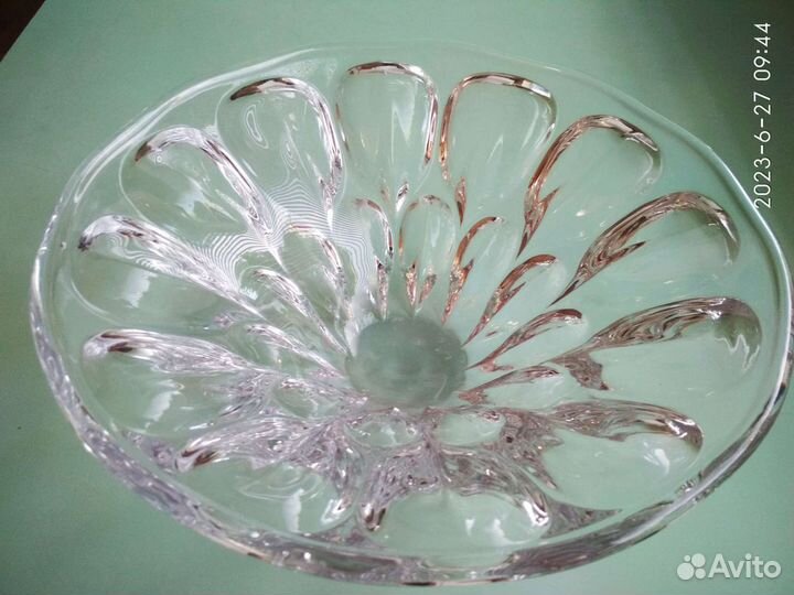 Ваза для фруктов Глазки хрусталь СССР