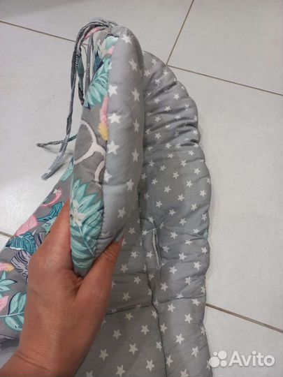 Двухсторонний матрасик на синтепоне в коляску