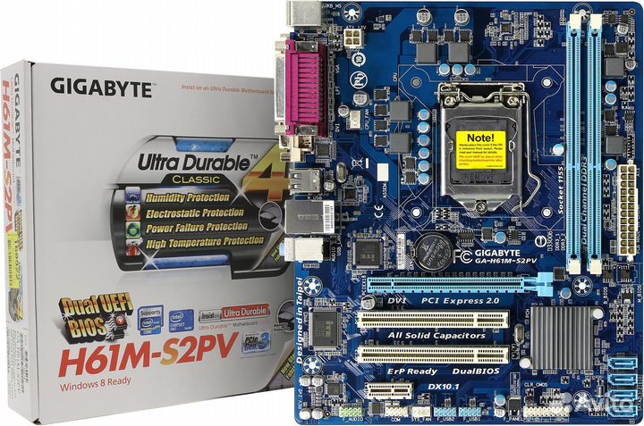 Мат. плата gigabyte GA-H61M-S2PV, LGA1155,microatx