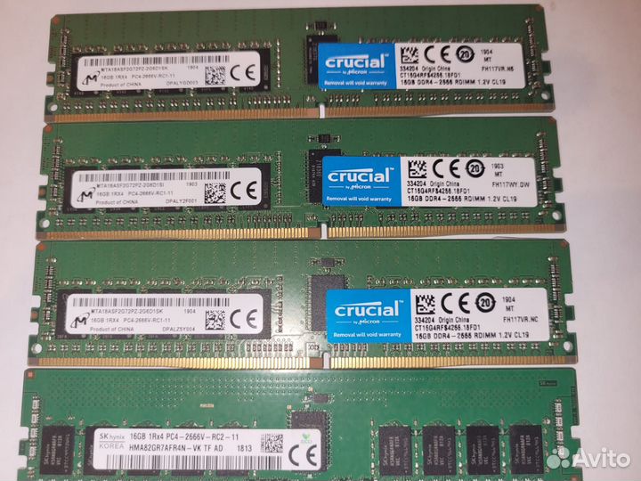 Серверная Crucial DDR4 - 2666 16gb REG ECC
