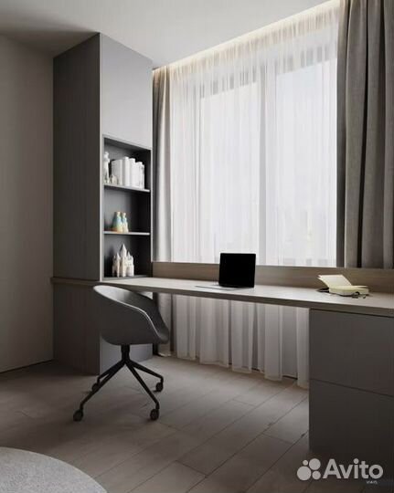 Рабочая зона для школьника у окна