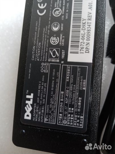 Блок питания для ноутбука dell Дел Дэл 19.5v 2.31a