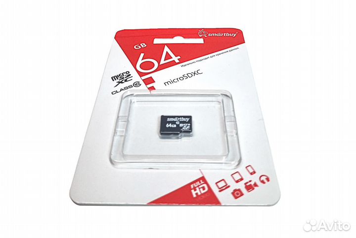 Карта памяти microSD 64GB SmartBuy Class 10 SB64G