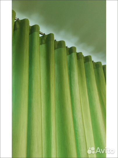 Штора готовая зеленая