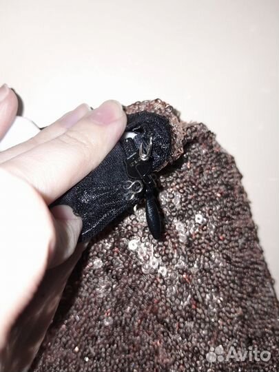 Юбка с пайетками мини