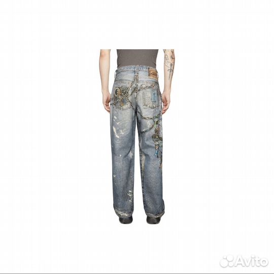 Acne studios джинсы 3D принт приталенные