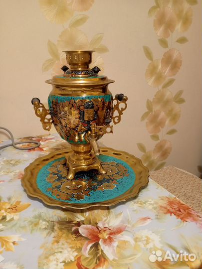 Самовар 3 литра с подносом, 1989 г