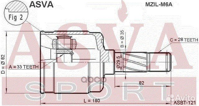 ШРУС внутренний перед лев mzilm6A asva