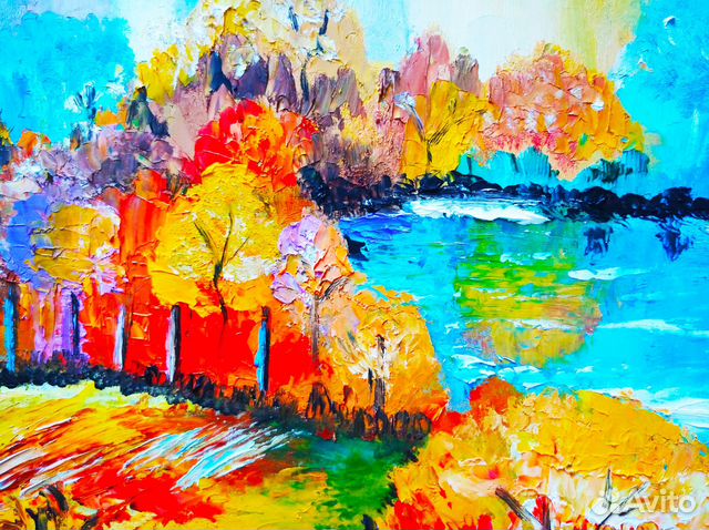 Картина маслом осенний пейзаж