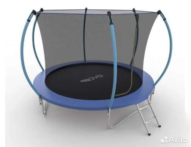 Батут синий с защитной сеткой (4.88 метра)