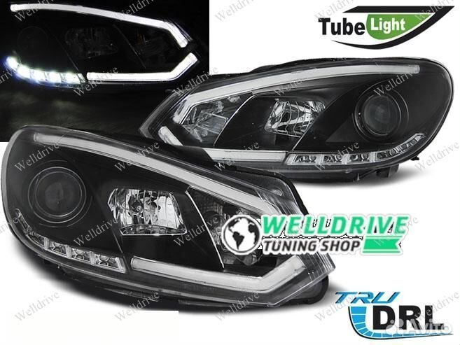 Фары VW Golf 6 08-12 Tube дхо галоген черные