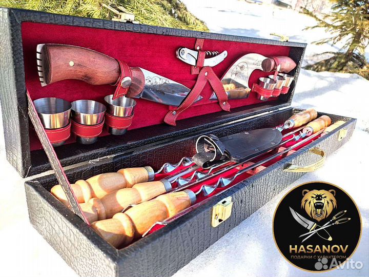 Подарочный шашлычный набор для пикника