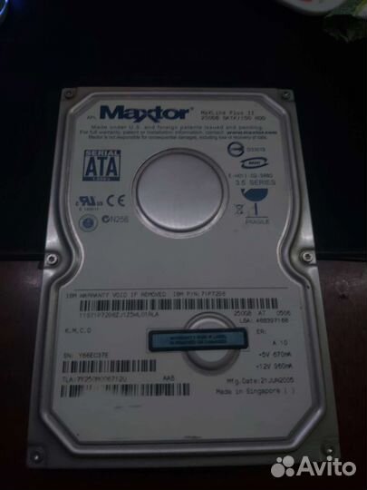 Жёсткий диск Maxtor 250гб