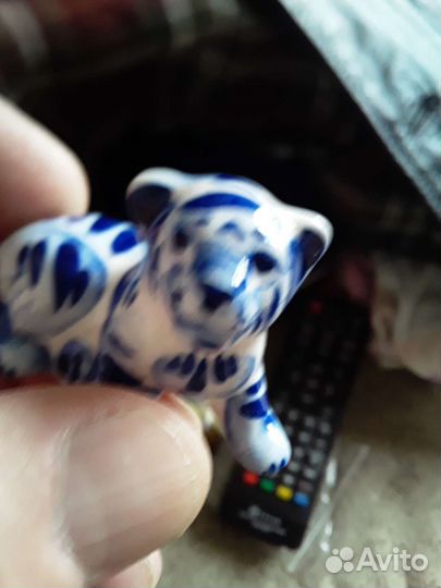 Гжель Тигренок фарфоровый