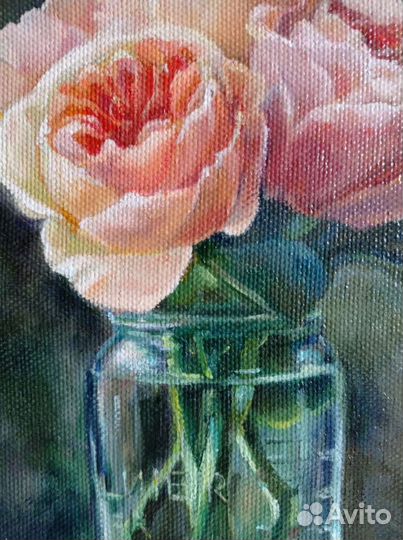 Заказать картину, картина, розы маслом