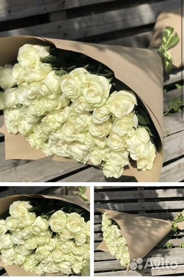 Цветы 39 роз 70 см