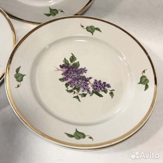 Тарелки плоские сирень 5шт Дулево