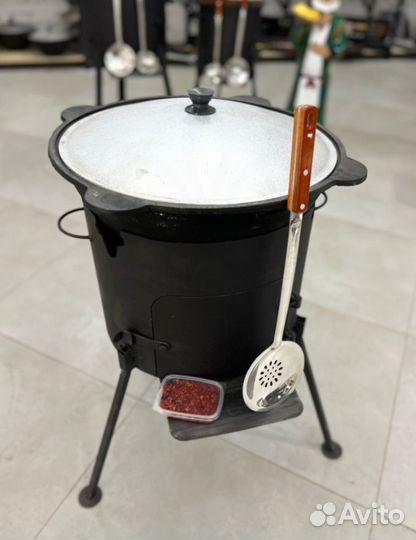 Казан чугунный 16 литров + половник
