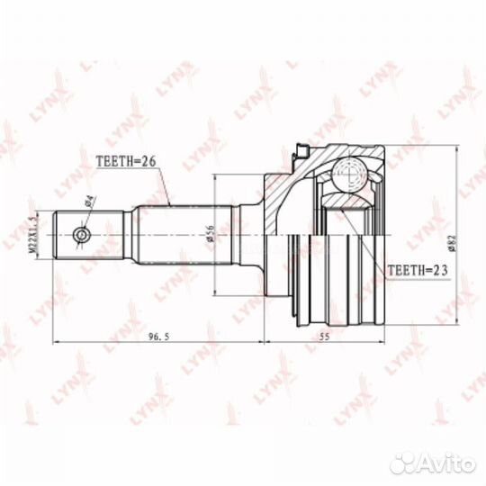 Lynxauto CO-7518 шрус наружный перед прав/лев