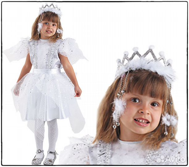 Карнавальный костюм Снежинка сереб. арт. 8044