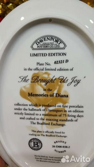 Тарелка с Принцессой Дианой Англия