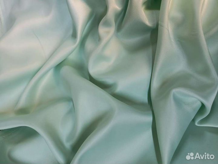 Портьера Жемчужный Сатен Мятно-бирюзовый