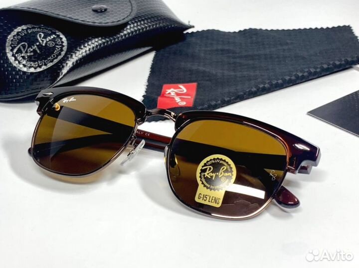 Очки Ray Ban Clubmaster коричневые