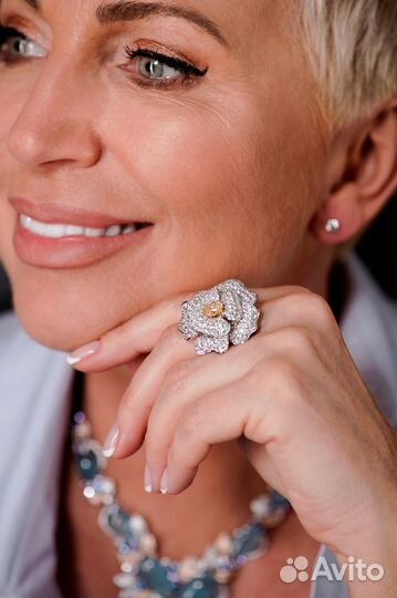 Кольцо RalfDiamonds Flower 5.82 ct White Gold & Diamonds RDR