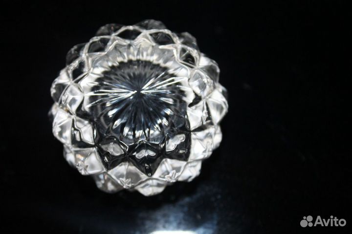 Солонка хрусталь серебро 875 проба со звездой