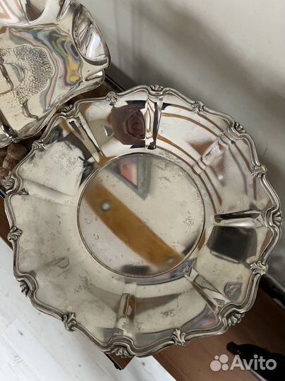 Антикварное блюдо фруктовница. Серебрение