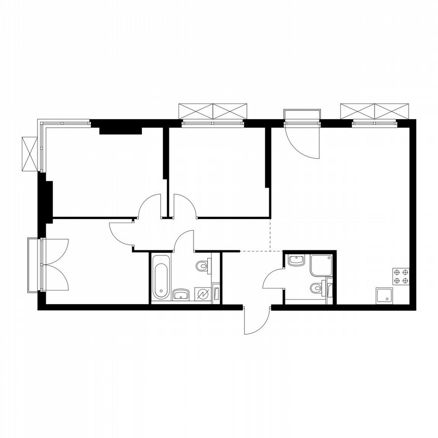 3-к. квартира, 75,2 м², 6/23 эт.