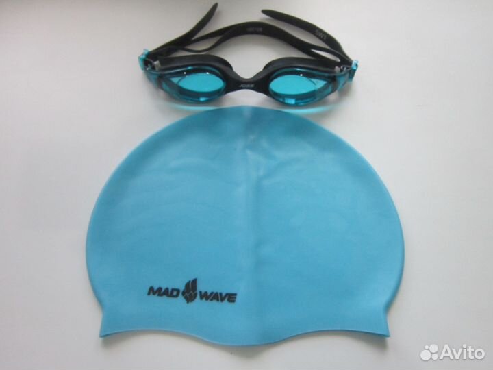 Маска 8+, нарукавники и шапочка для плавания