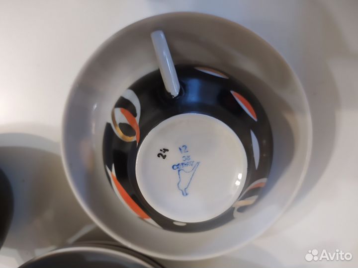 Сервиз чайный Дулево Аквариум,Тюльпан, Рифленка