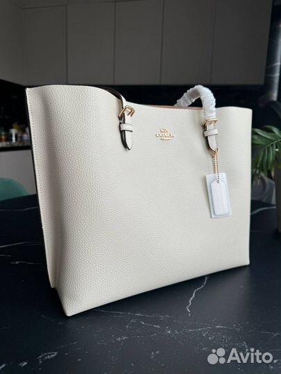Сумка женская шопер молочный Coach