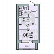 Квартира-студия, 23,7 м², 7/9 эт.