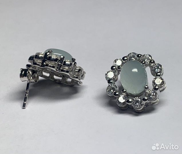 Серьги с аквамаринами